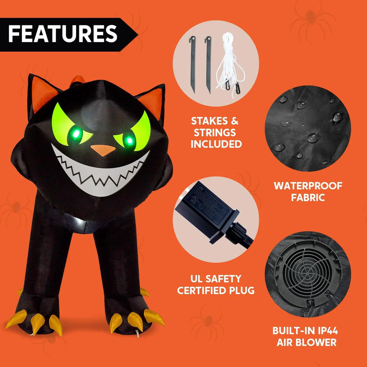 Joyfy Halloween Moving Head Inflatable Led Lights Outdoor Yard Decor
