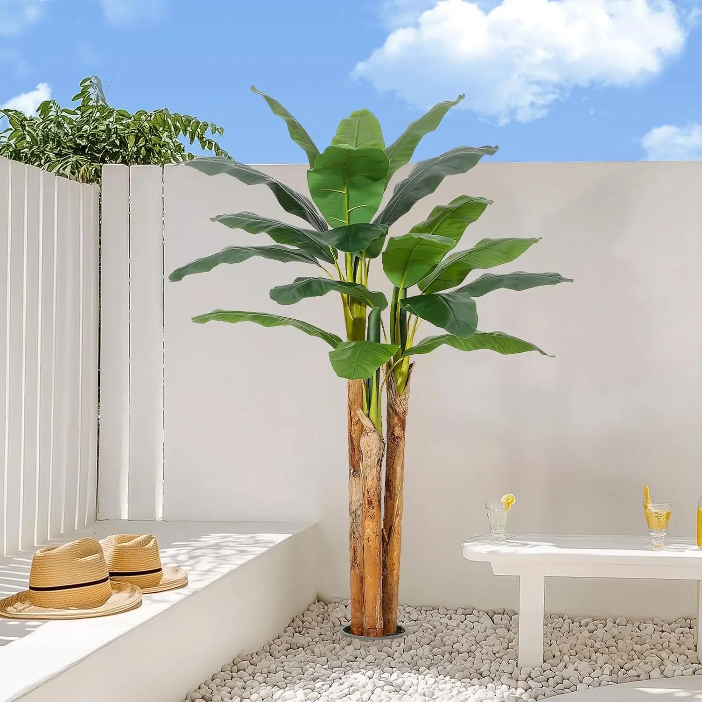 HiMISS Artificial Banana Tree In Planter For Home And Office Decor