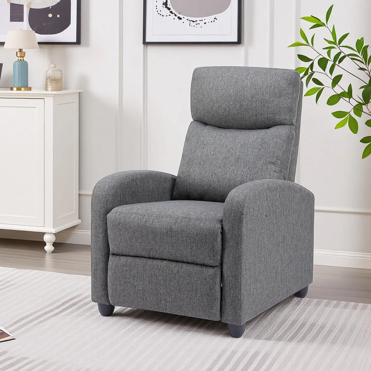 MCQ Living Room Recliner Sofa with Lumbar Support Sofa Fabric or Pu Leather for Adults Recliners Home Theater Seating Reclining Sofa Chair for Living Room