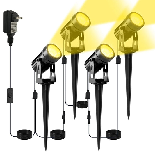 T-SUNRISE US Plug COB Landscape Spotlight Warm White Waterproof