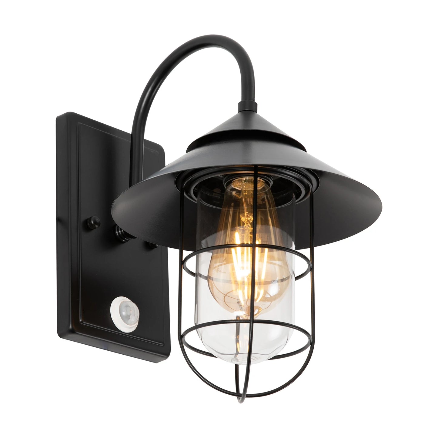 Retro Wall Lamp 60W Human Body Induction Wall Sconce E26 Wall Mount Lamp Frame for Bar Loft Corridor