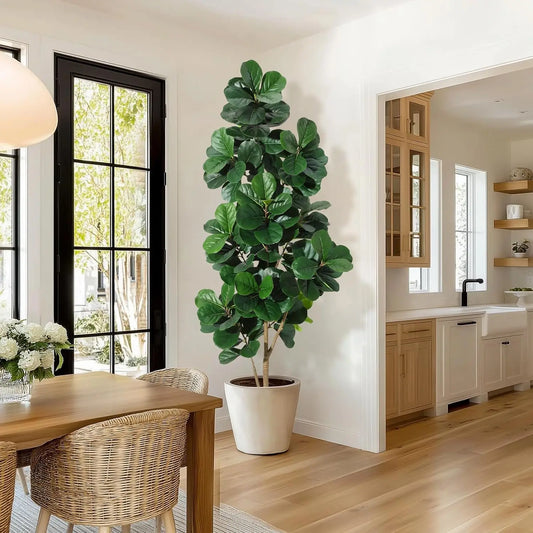 HiMISS Artificial Fiddle Leaf Fig Tree With Planter For Decor