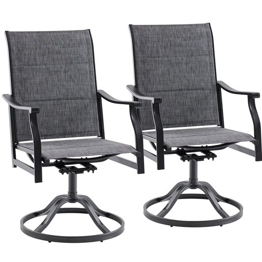 Metal Frame Outdoor Swivel Dining Chair For Patio And Garden