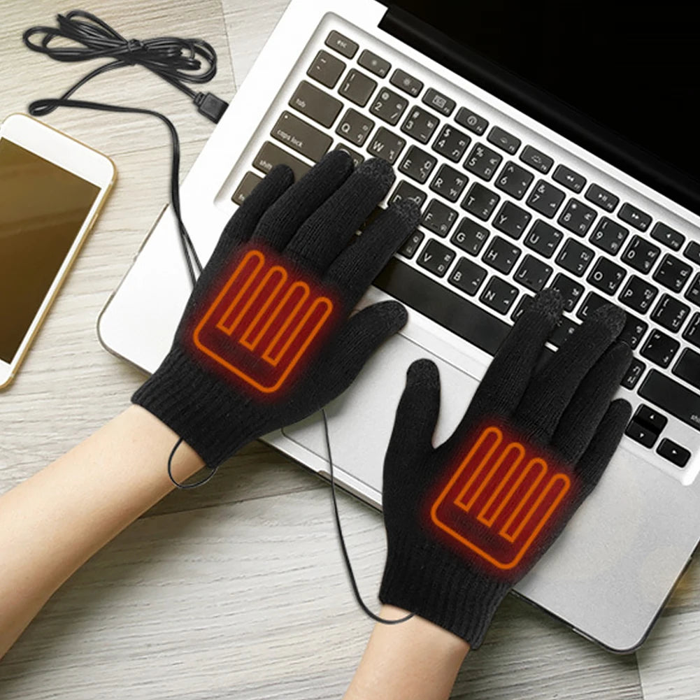 VODOOL Electric Heated Gloves Winter Warm Touchscreen USB Powered