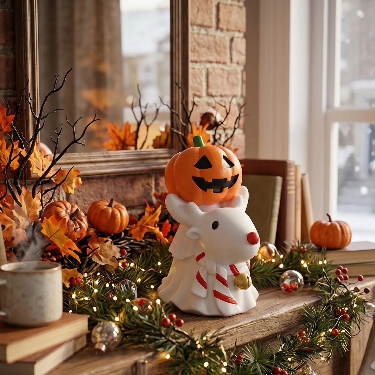 Gothic Pumpkin Figurine Miniature Pumpkin Ghost Ornament Gothic  Pumpkin Figurine Table Decor for Party Festival Supplies