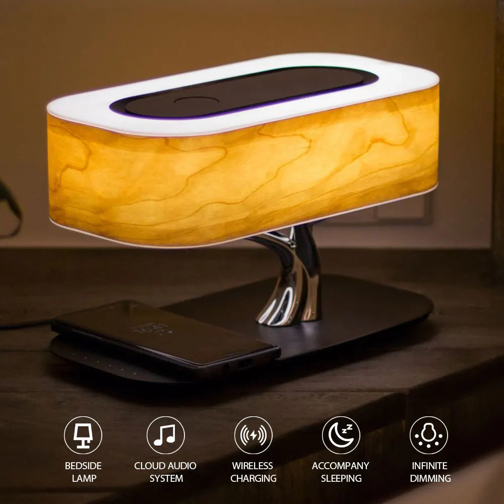 Wireless Charging Speaker Lamp with Ambient Light and Touch Control