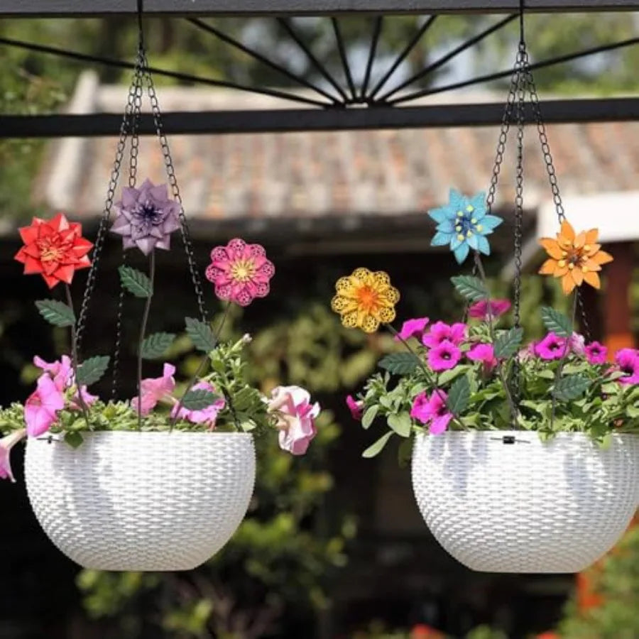 Outdoor Flower Garden Stakes 6 Pack Weatherproof Metal Yard Art