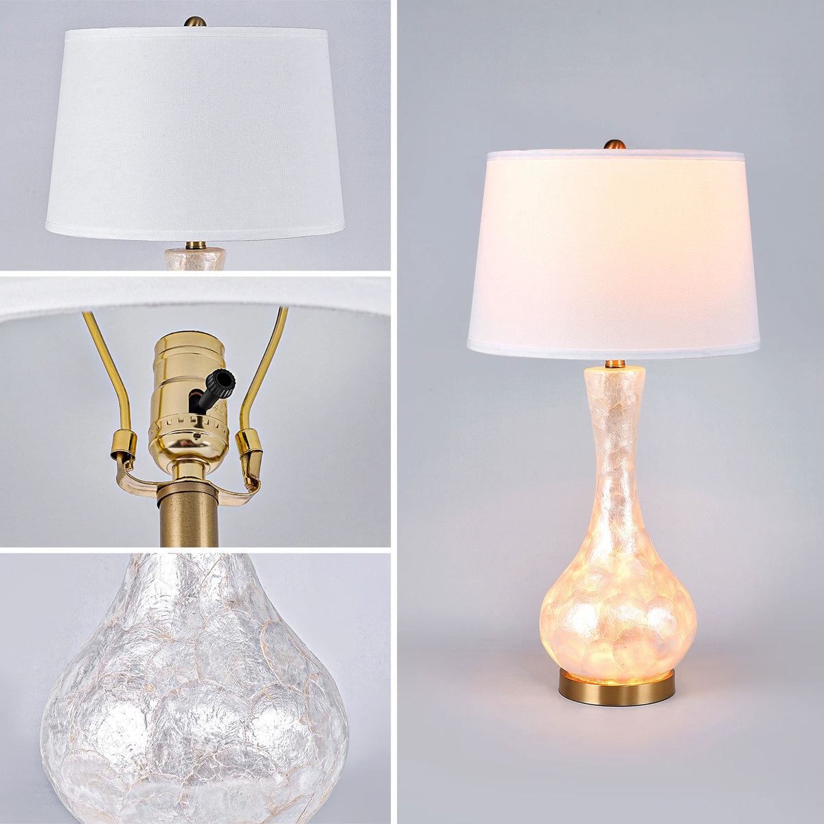 Opal Glass Table Lamp for Bedroom and Living Room Decor