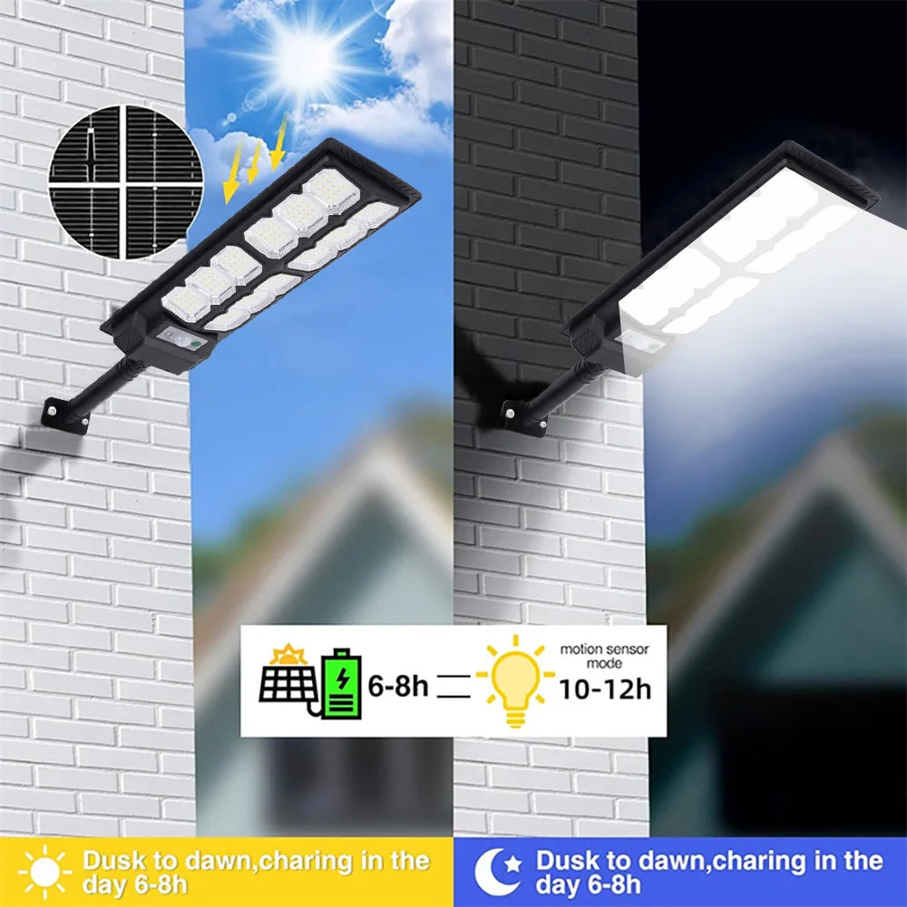 Two Pack Solar Street Lights Outdoor Waterproof 192LED Motion Sensor