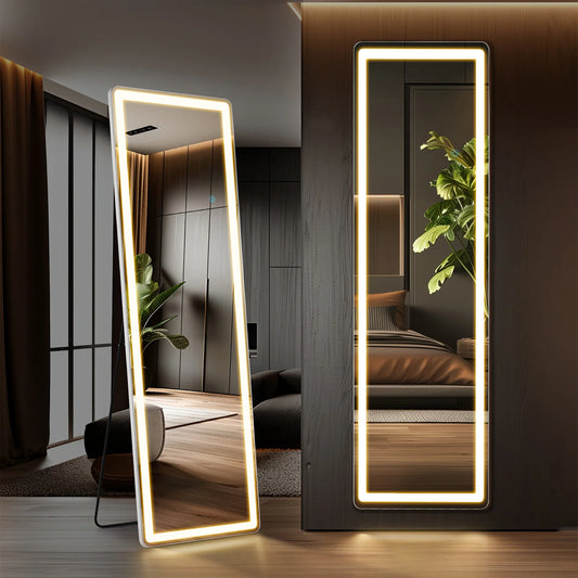 Jhk Modern LED Dimming Full Length Mirror With Aluminum Frame