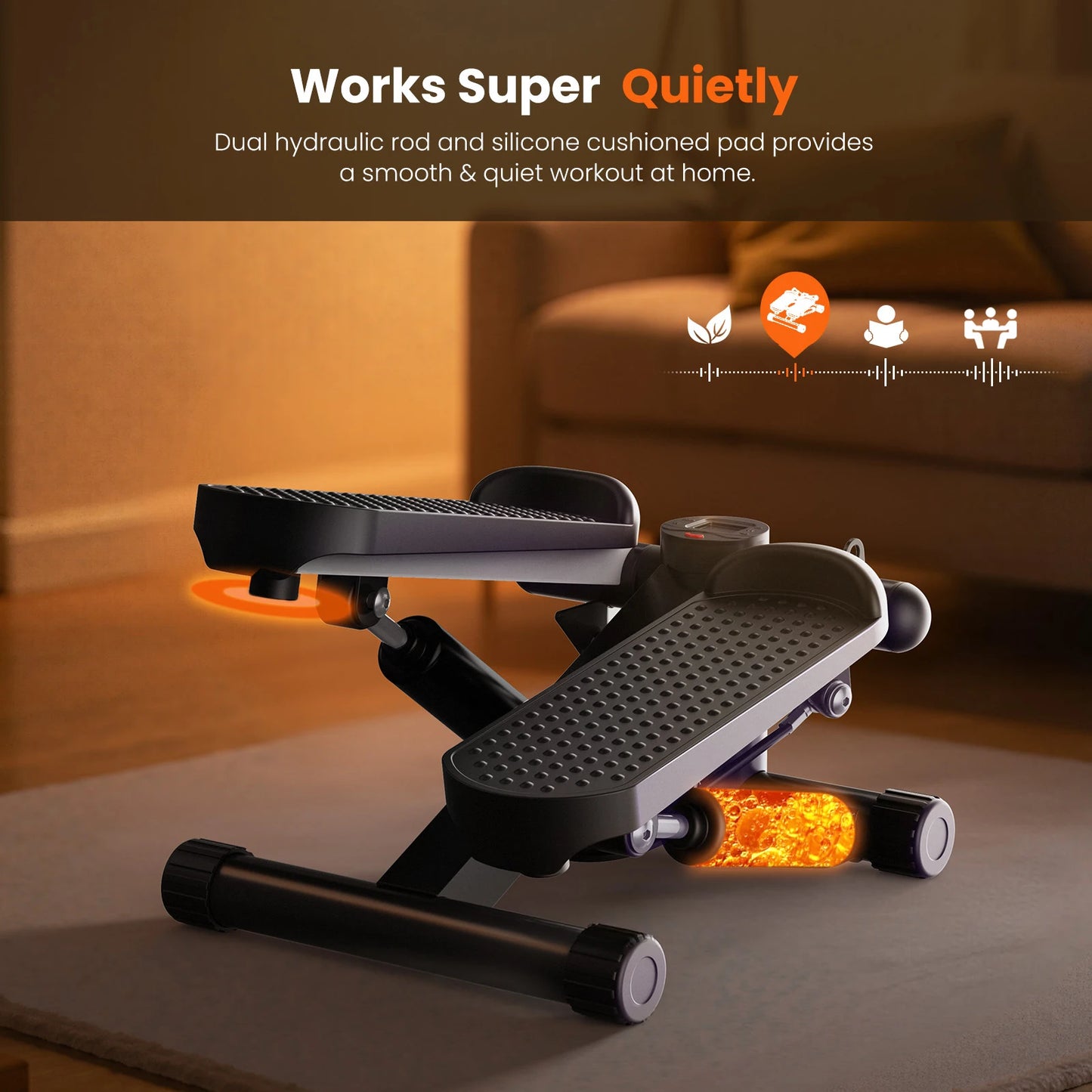 Mini Stepper With Resistance Bands Cardio Machine Home