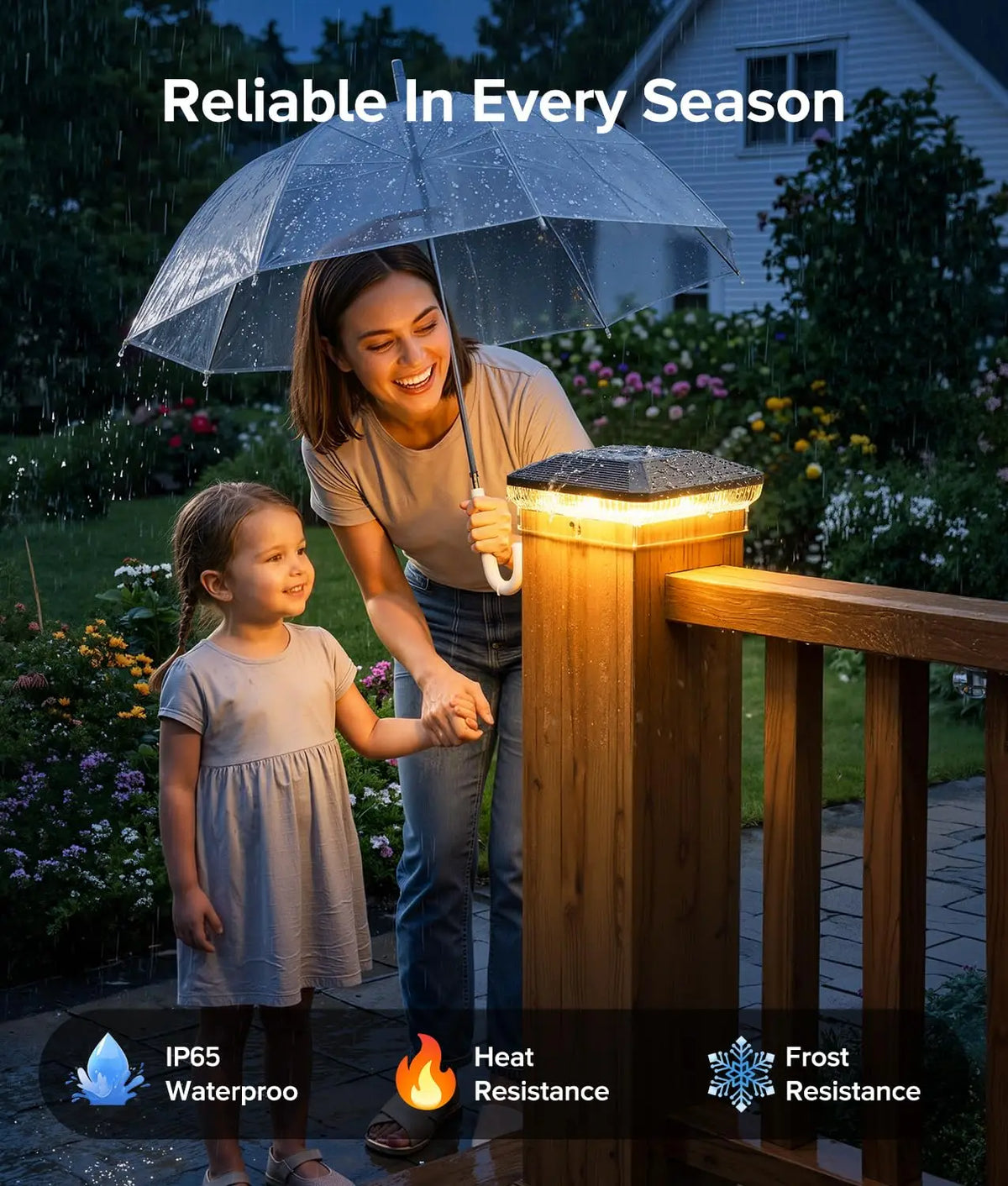 KPSTEK Solar Post Cap Lights Waterproof Outdoor Fence Lighting