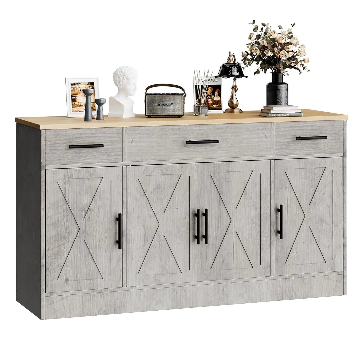 Buffet Cabinet With Adjustable Shelf For Living Room