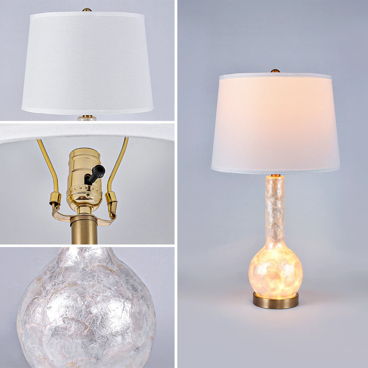 Opal Glass Table Lamp for Bedroom and Living Room Decor
