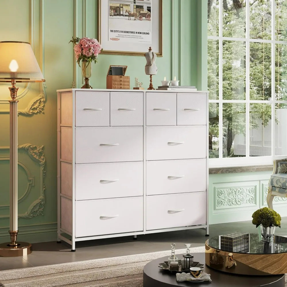 WLIVE Ten Drawer Fabric Dresser for Bedroom and Living Room