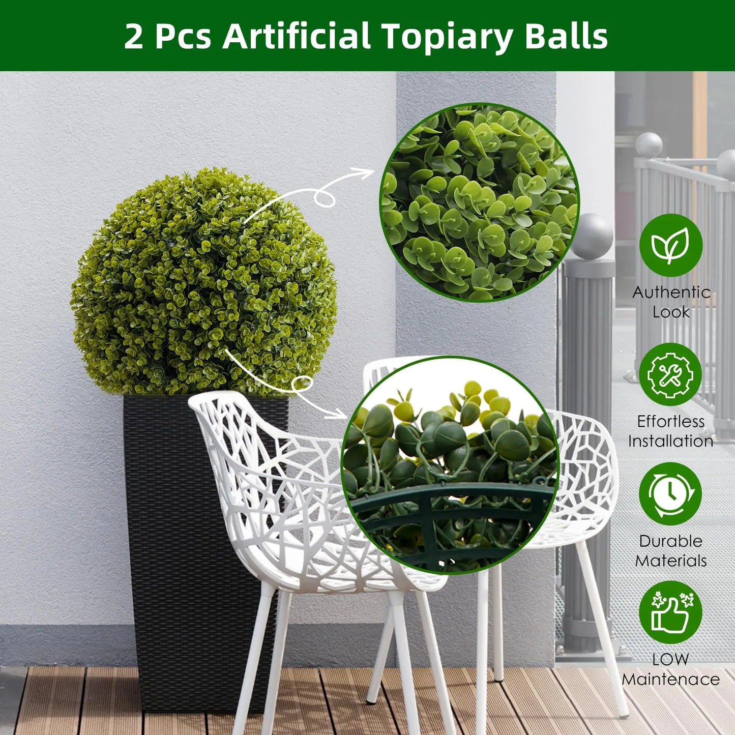 Studyset Topiary Balls Artificial Outdoor Set Of 2 For Wedding Decor