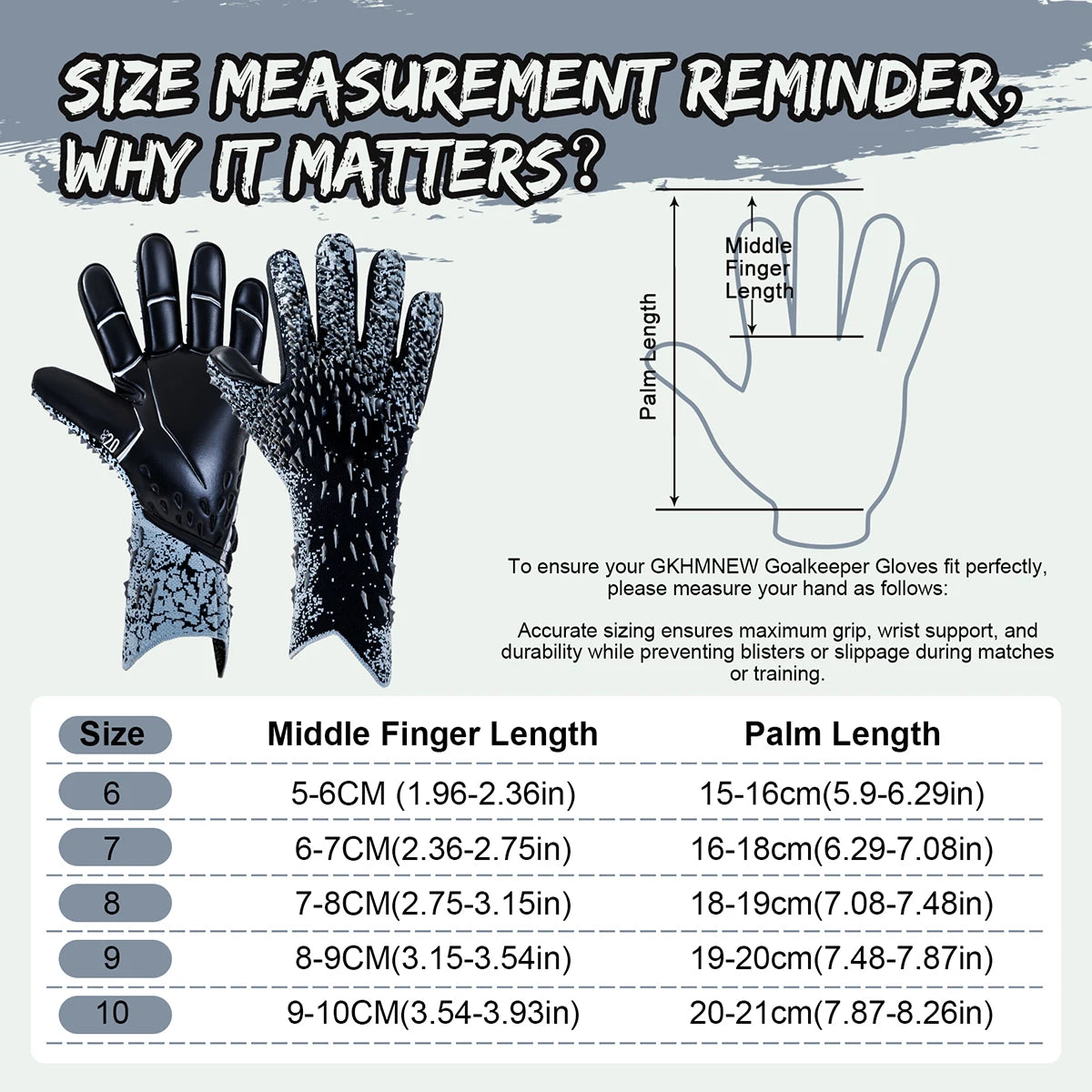 GKHMNEW Soccer Goalie Gloves With Enhanced Latex Palm Grip