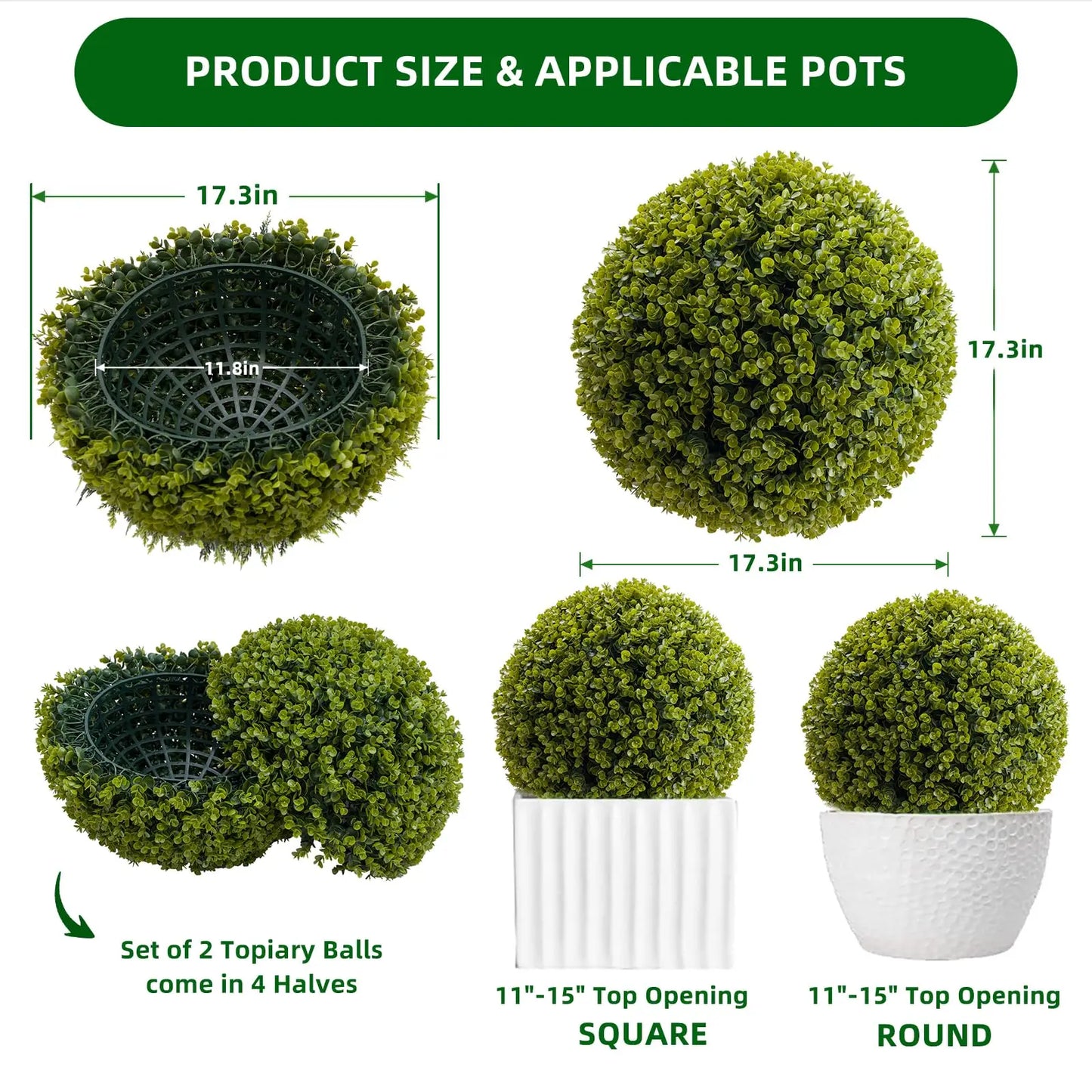 Studyset Topiary Balls Artificial Outdoor Set Of 2 For Wedding Decor