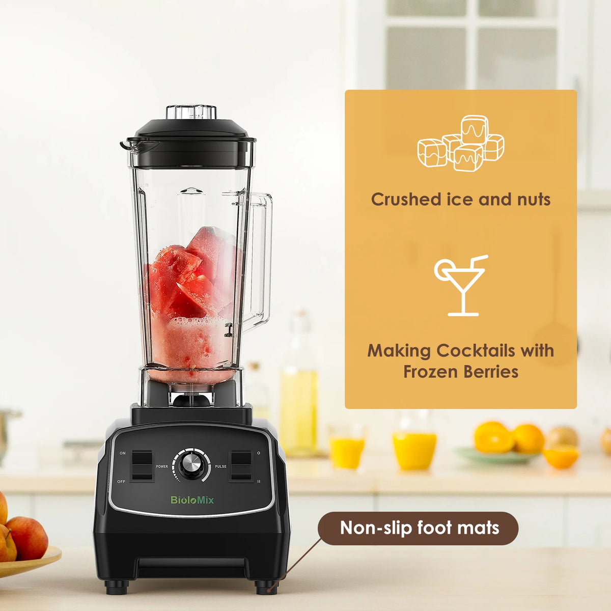 Biolomix 2200W Commercial Heavy Duty Ice Crushing Blender