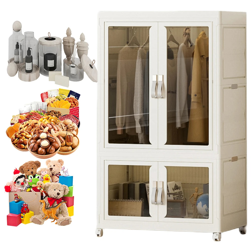NovaSphere Portable Closet Wardrobe With Hanging Rod and Shelves