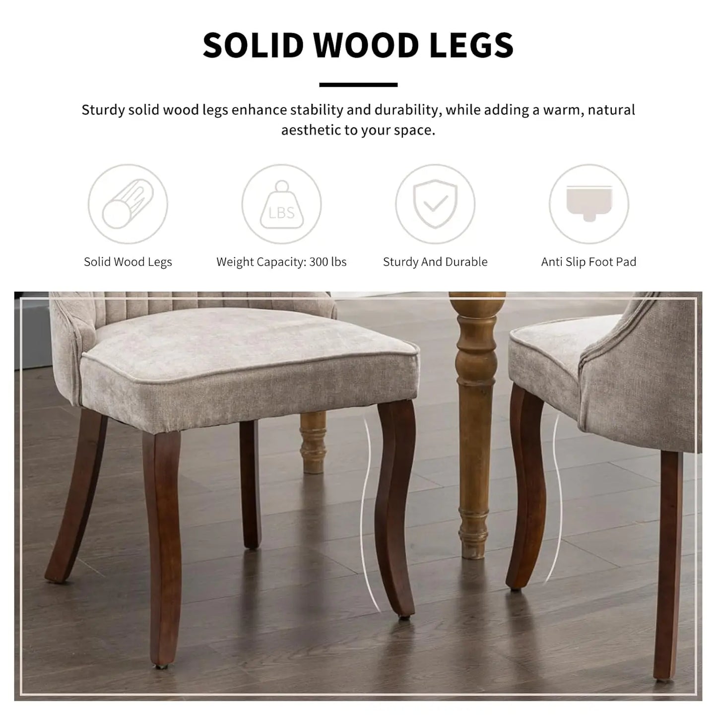 Velvet Upholstered Dining Chairs Set Of 6 With Wood Legs