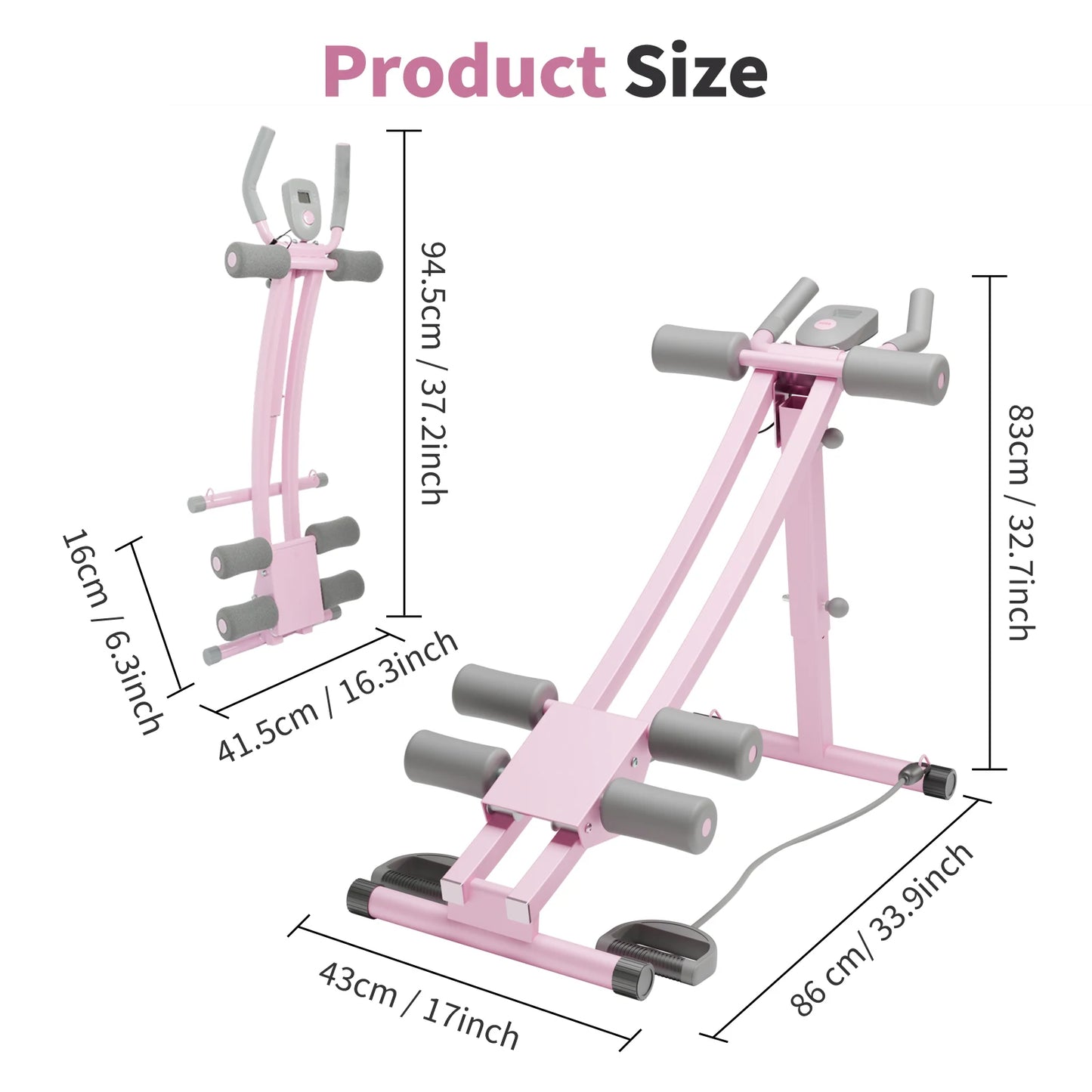 Abdominal Curling Exercise Machine Dual Track Trainer for Home Gym