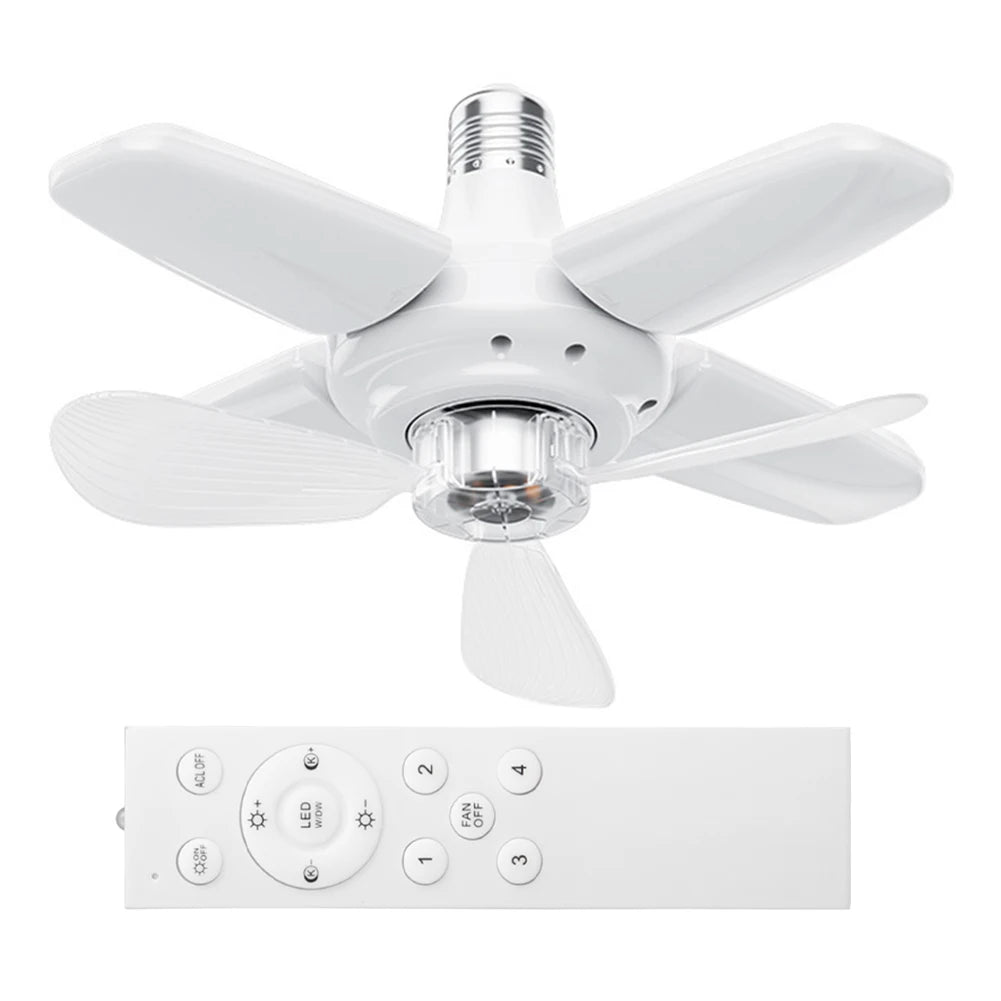 Modern Ceiling Fan with LED Light Remote Control Silent Ceiling Fan for Bedroom Kitchen Living Room