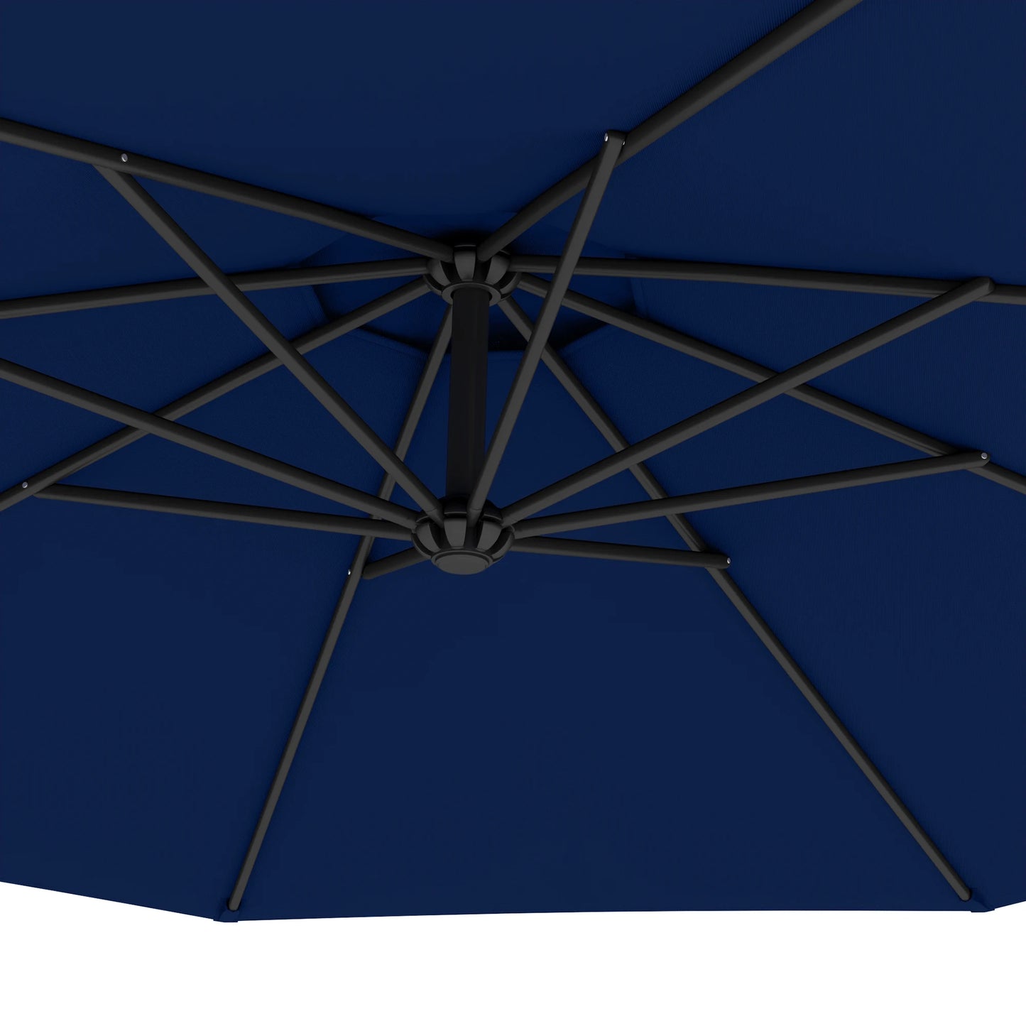 10' Cantilever Hanging Tilt Offset Patio Umbrella with Uv & Water Resistant Material and Cross Base (Weight Not Included), Navy Blue