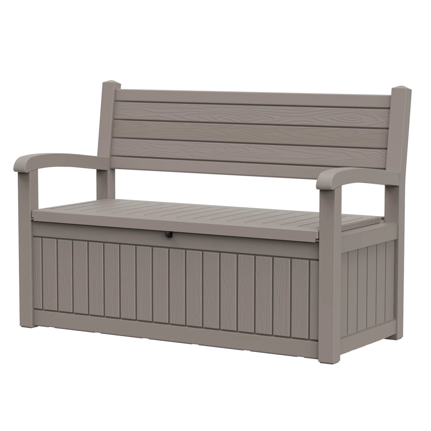 Outdoor Patio Storage Bench Plastic Weather Resistant Bench with Storage Space for Backyard Garden Poolside