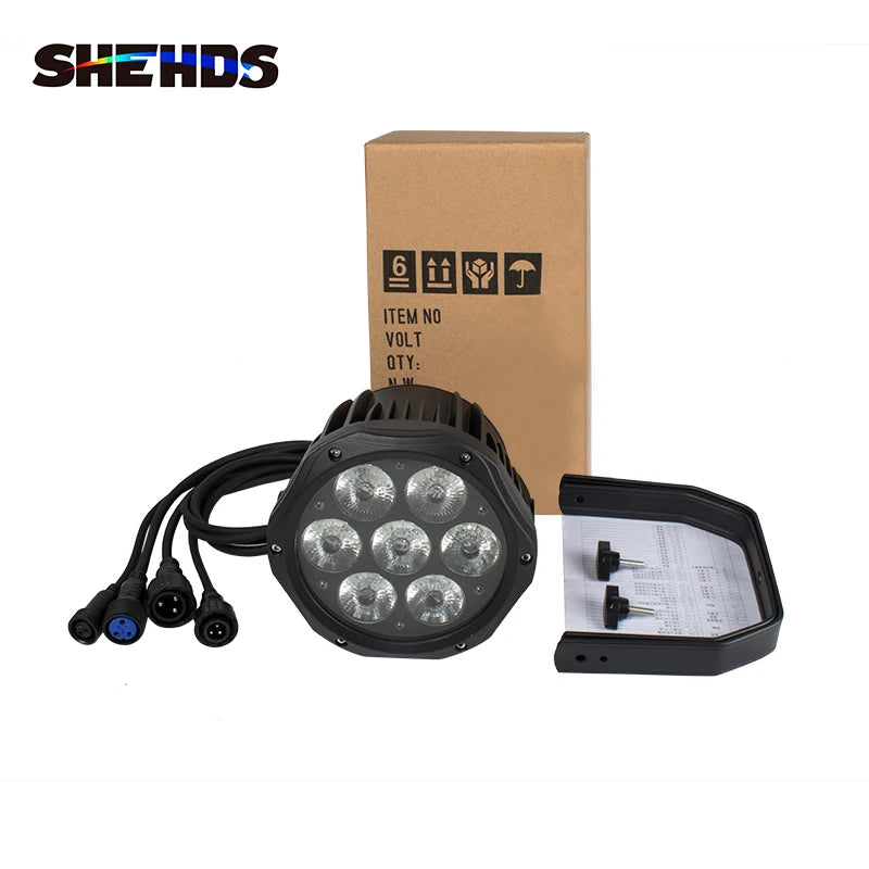 SHEHDS Waterproof LED Par 7x12W RGBW Light Outdoor IP65 7x18W 6in1 DMX Effect Stage Professional DJ Christmas Lights Audience