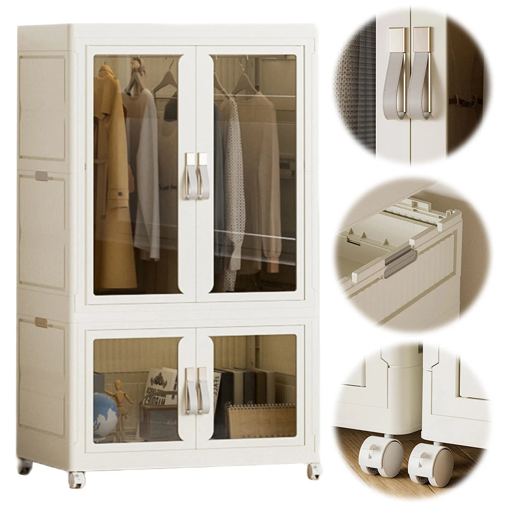 NovaSphere Portable Closet Wardrobe With Hanging Rod and Shelves