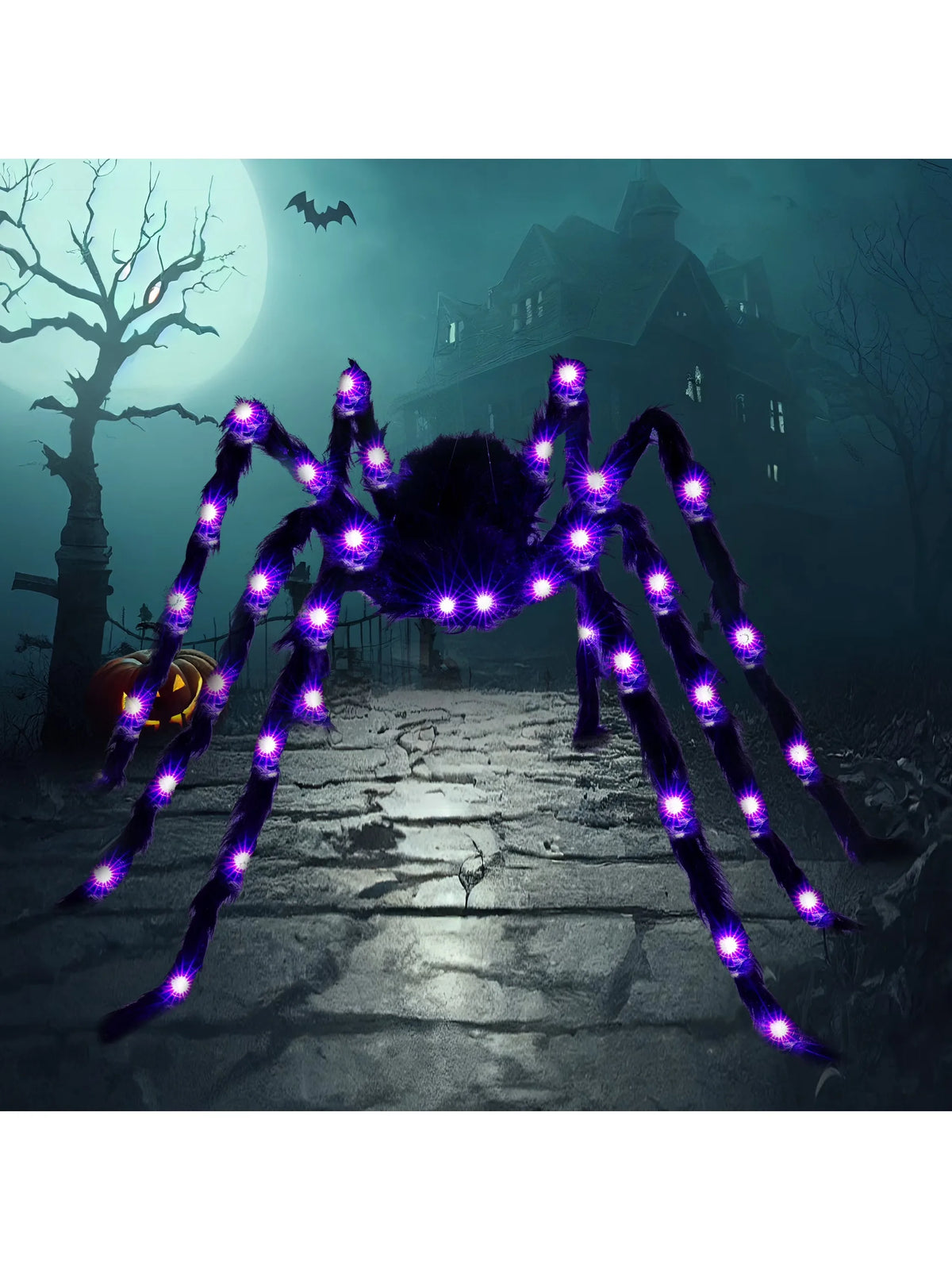 Joyfy Light Up Giant Spider Halloween Outdoor Decoration Prop