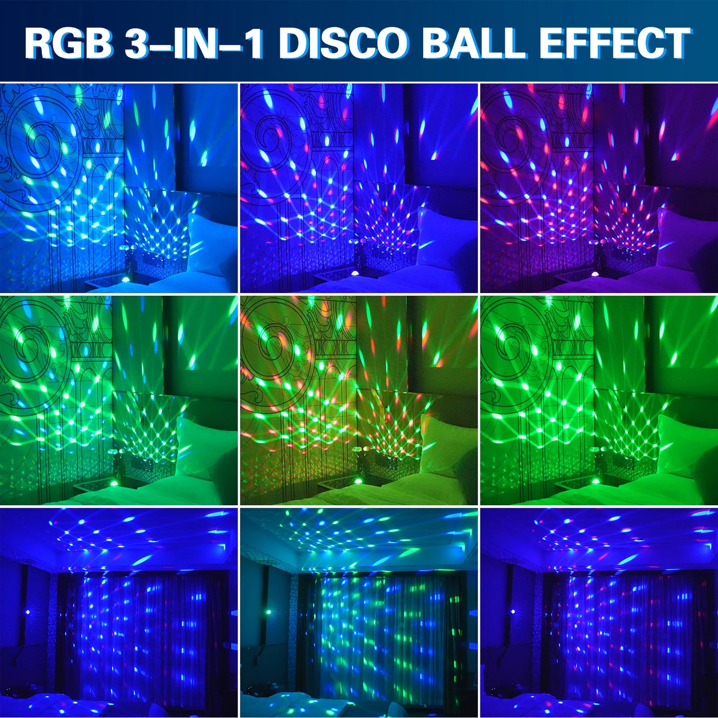 U'King 2PCS USB Mini Voice-Activated Strobe Magic Ball Light LED Car USB Atmosphere Light Disco Ball Light for DJ Party Show