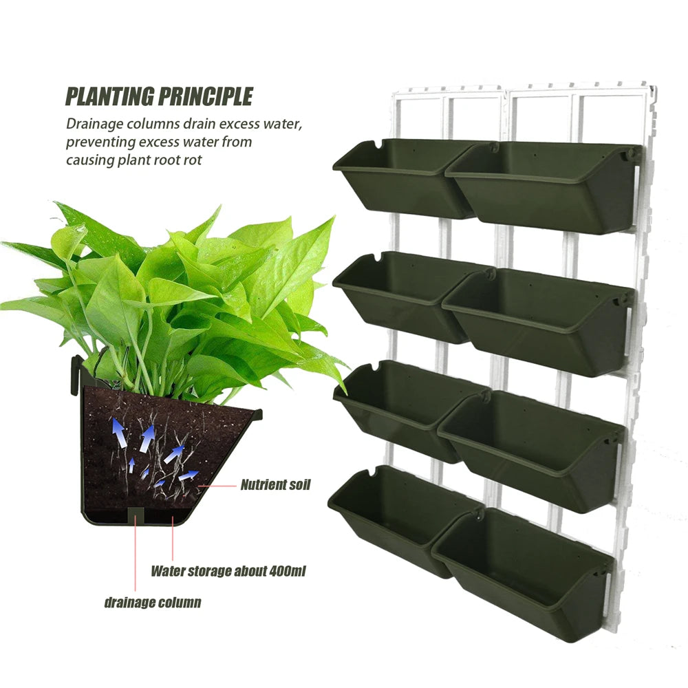 Four Tier Wall Mounted Garden Planter For Vertical Plant Pots