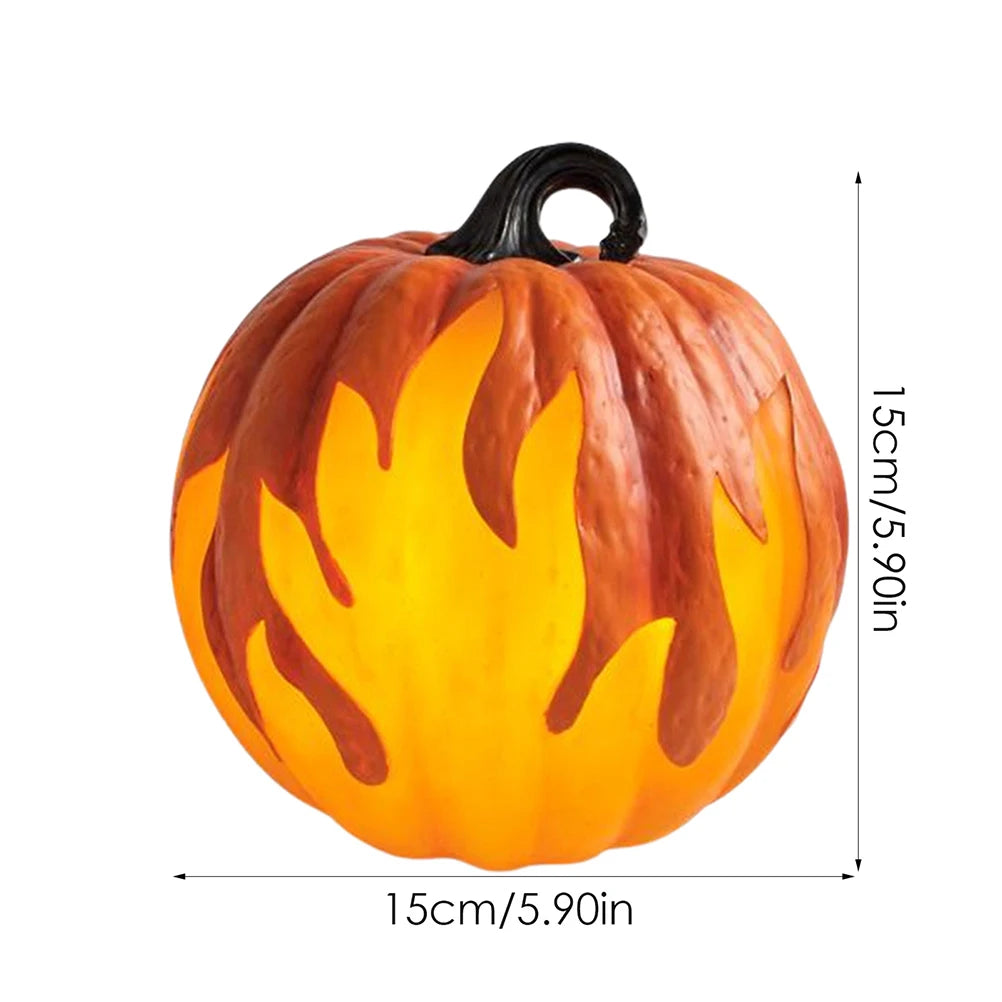 5Pcs Halloween Pumpkin Lantern Battery Operated Jack O Lantern Flame Lighted Pumpkin Party Favor for Halloween Home Decoration