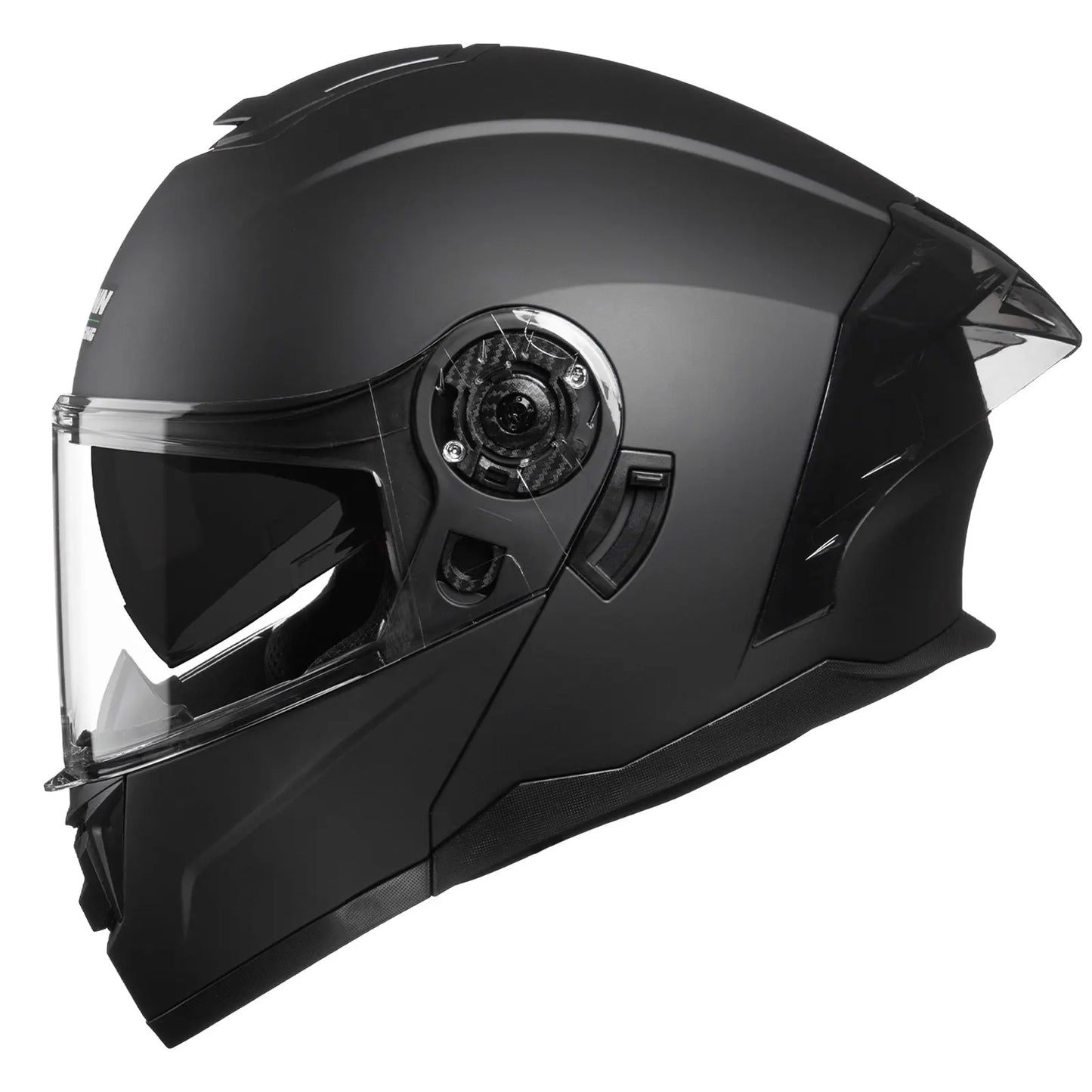 Crown Racing Modular Motorcycle Helmet, DOT Certified Flip-Up Full Face Helmet with Dual Visor and Extra Clear Shield, Adult Sizes M-XL, Matte Black