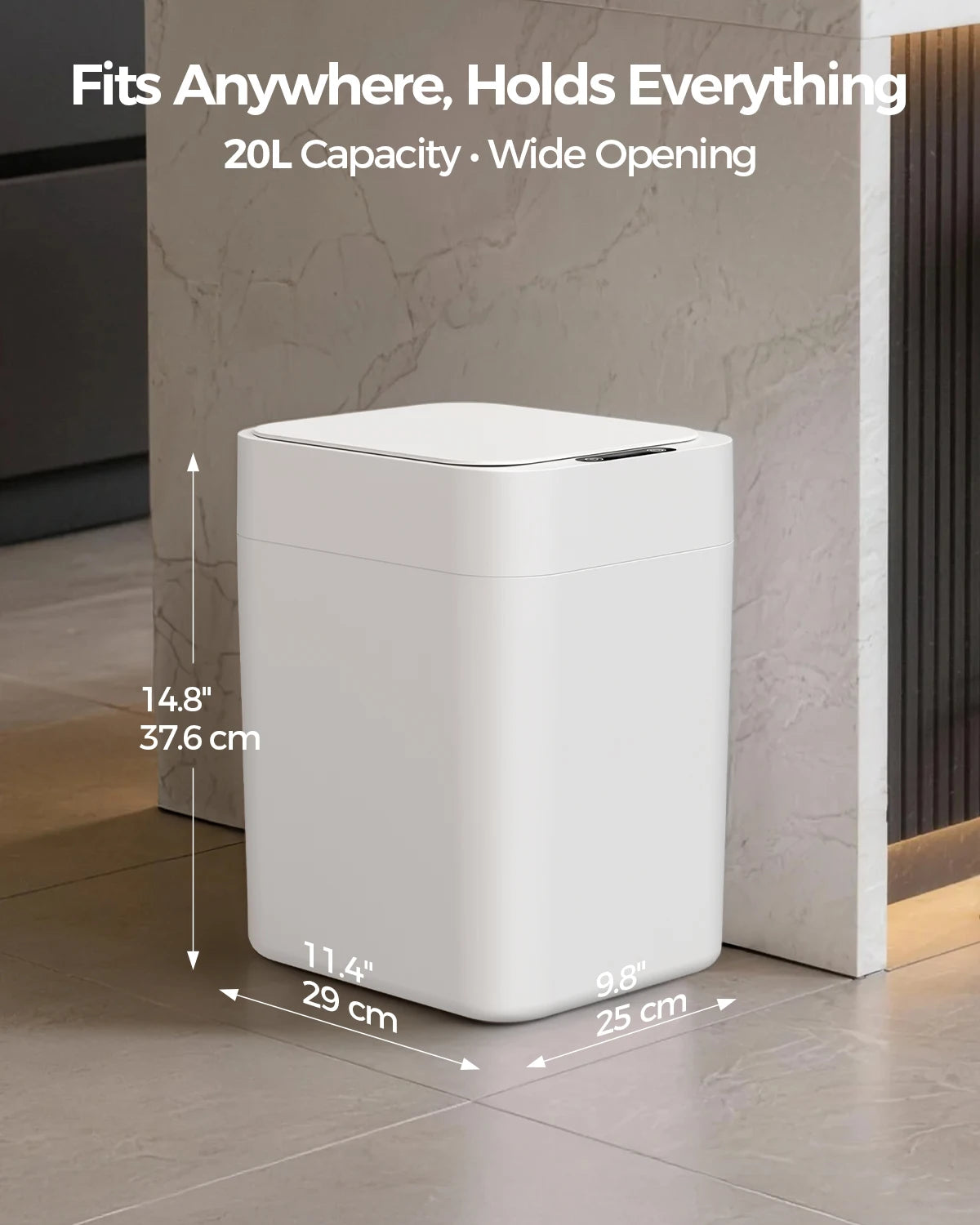 Smart Automatic Touchless Trash Can With Self Sealing Lid
