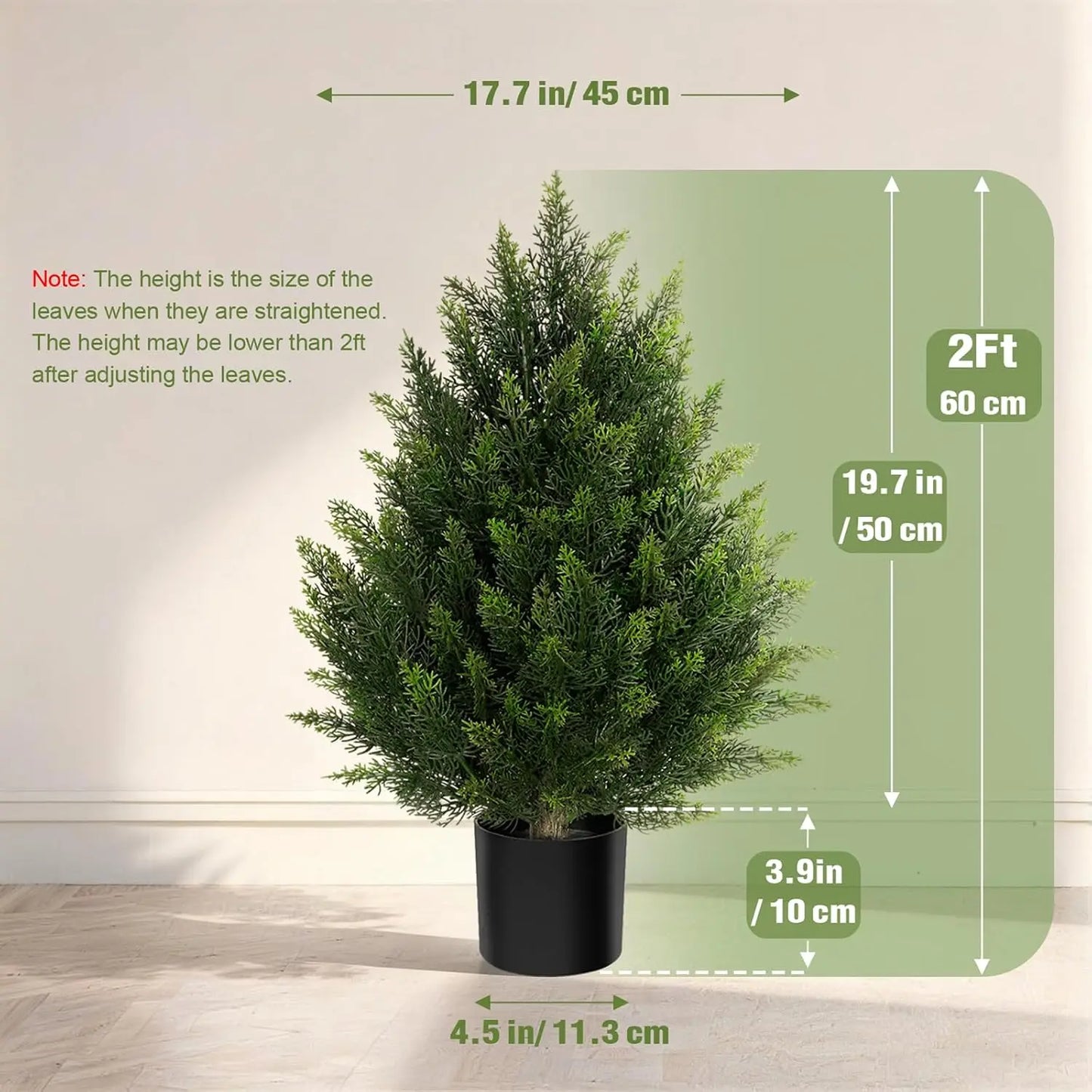 Artificial Cedar Topiary Tree 2/3/4/5/6FT Faux Evergreen Cypress Plant with Realistic Green Leaves, Outdoor Fake Shrub Bush for Front Porch, Garden, Patio, Home Office Halloween Christmas Decor