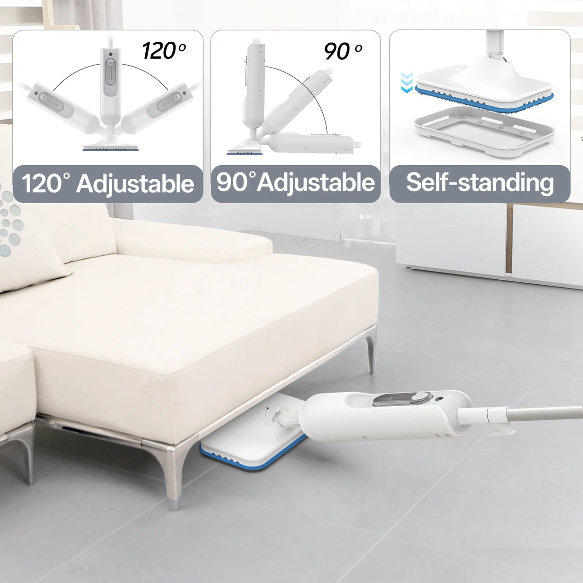 INSE Powerful 6 In 1 Detachable Electric Floor Steam Mop
