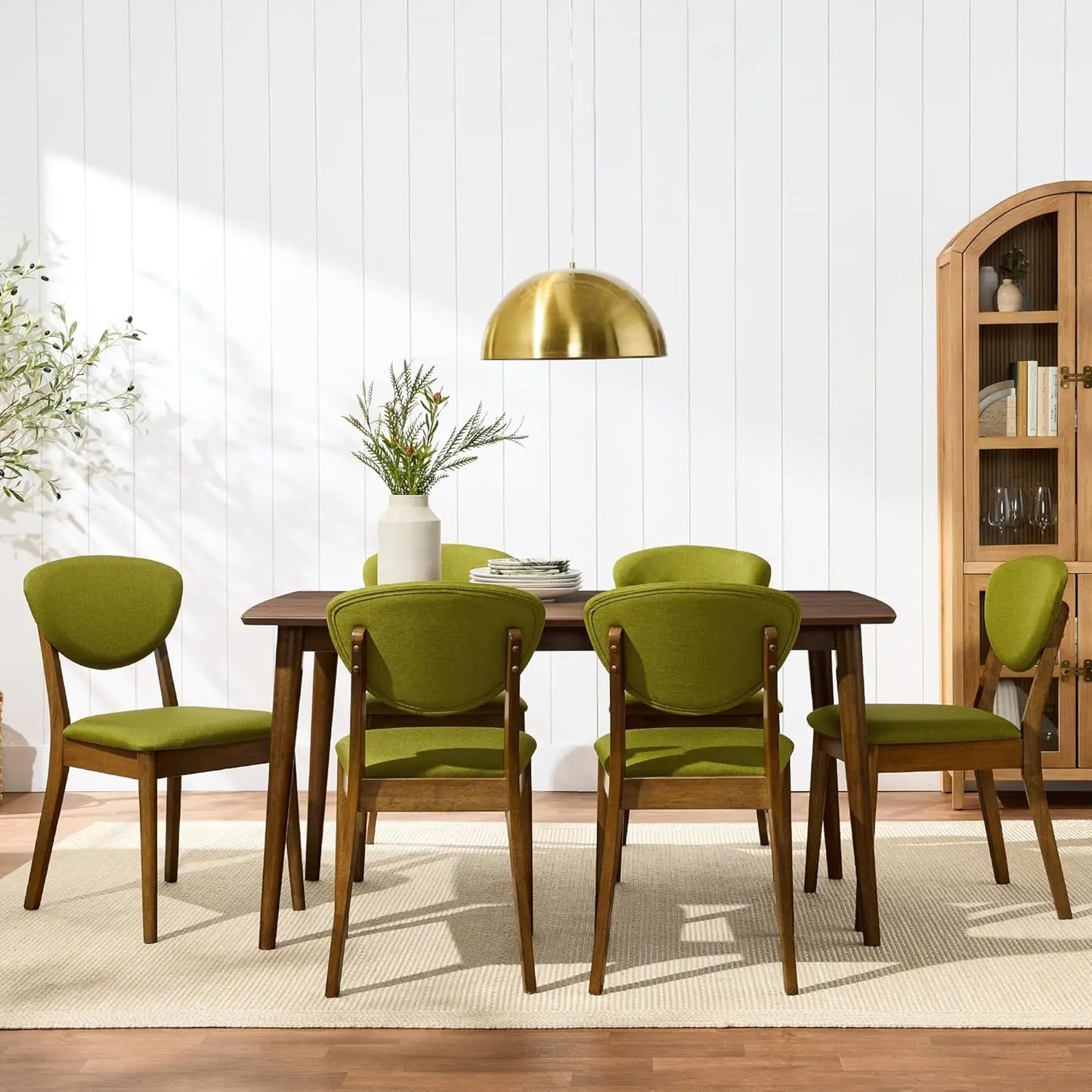 Mid Century Modern Dining Chairs With Padded Backrest