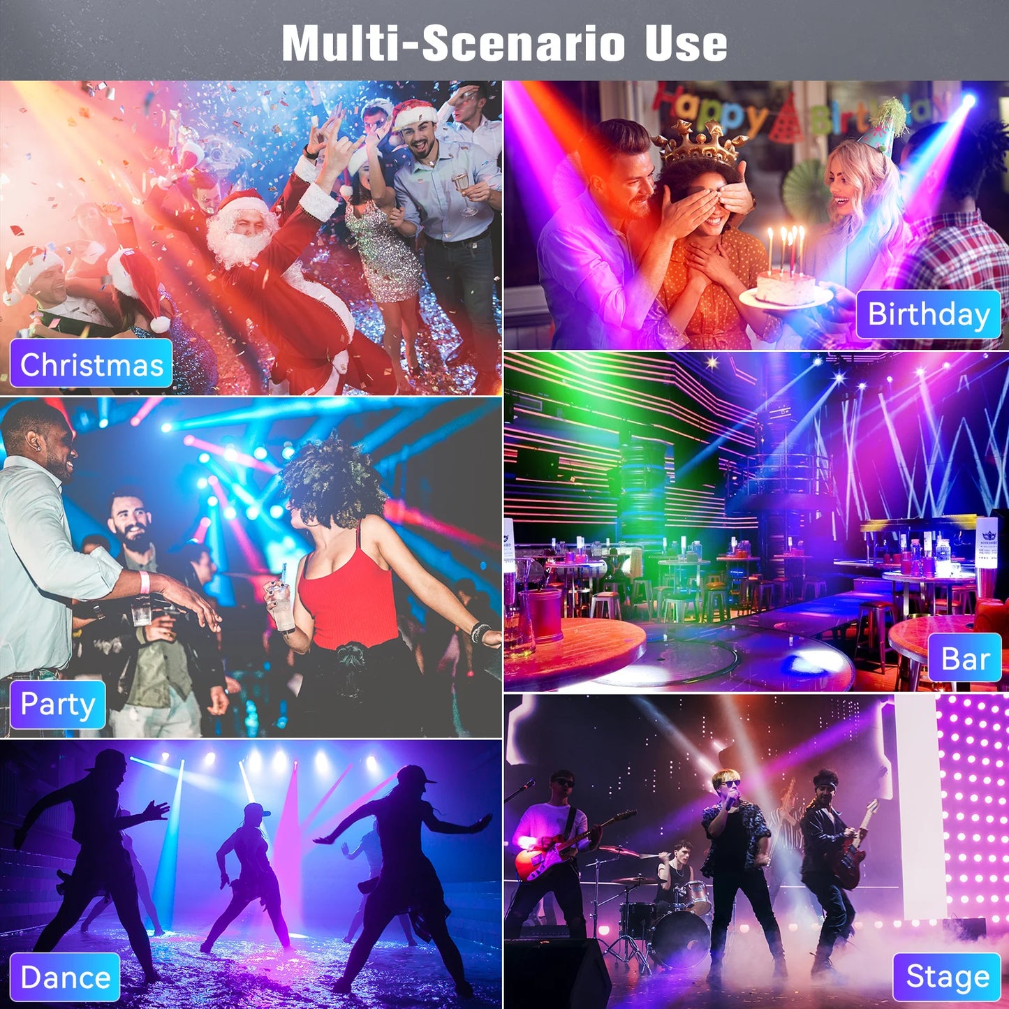 U'King 120W LED Moving Head Light Mini Spot Gobos Stage Light Remote Control DMX512 Patterns Beam Effect Light for DJ Wedding