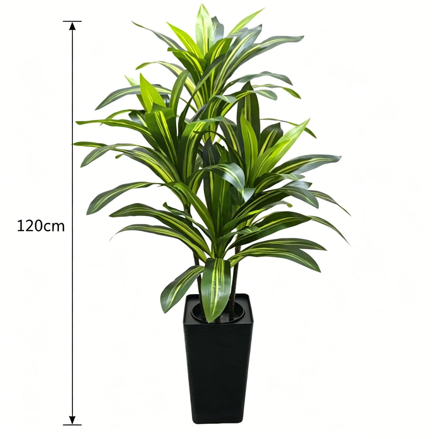 4/5/6 FT Artificial Plants Dracaena Tree 120cm, Large Artificial Dracaena Plant with Tall Planter, Tall Fake Floor Plant in Pot Indoor Decor, Fake Dracaena Tree for Home Living Room Office Decor