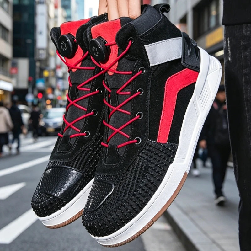 Brown Men's Sneakers Breathable Motocross Men Women Motorcyclist Shoes Casual Motorcycle Boots Boots Motorcycle Supplies