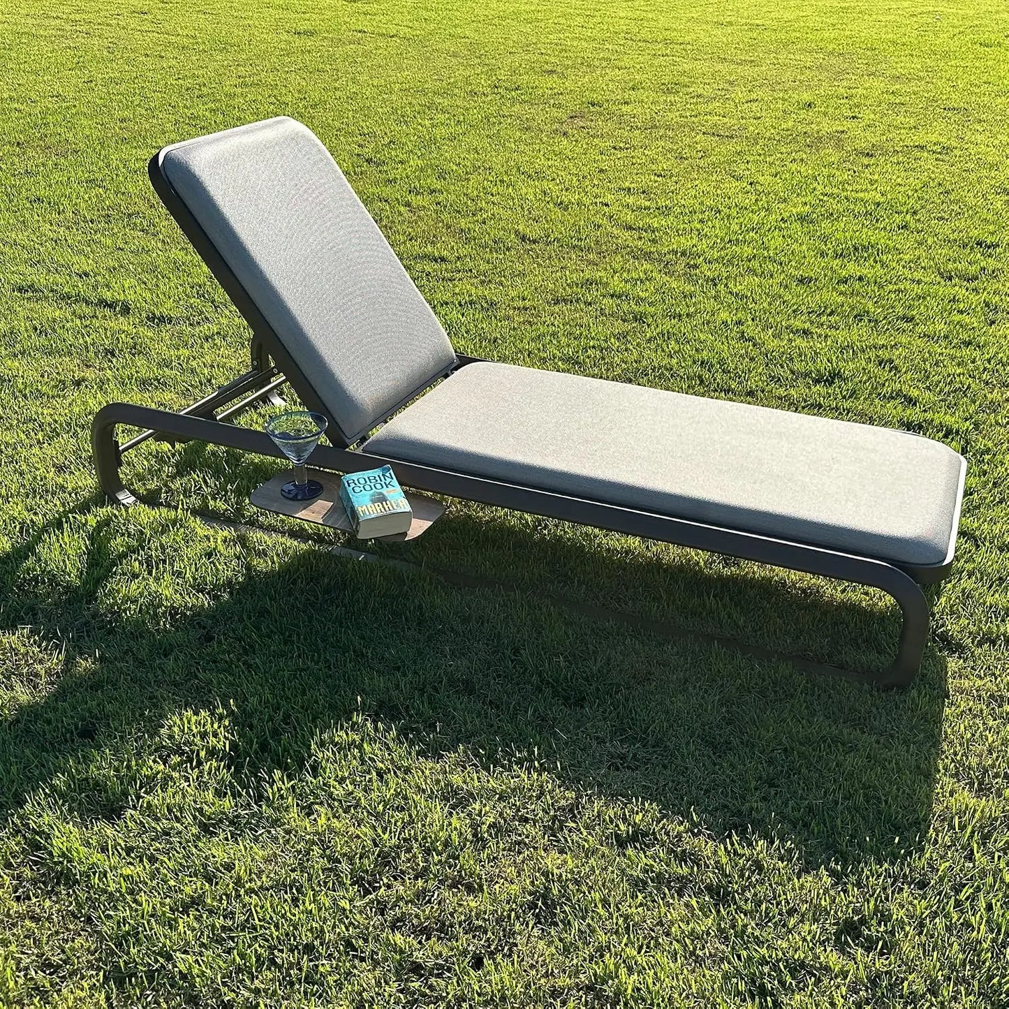 Outdoor Chaise Lounge Set of 2 Modern Aluminum Patio Lounge Chair with Cushion Wicker Backrest All Weather for Deck, Customized