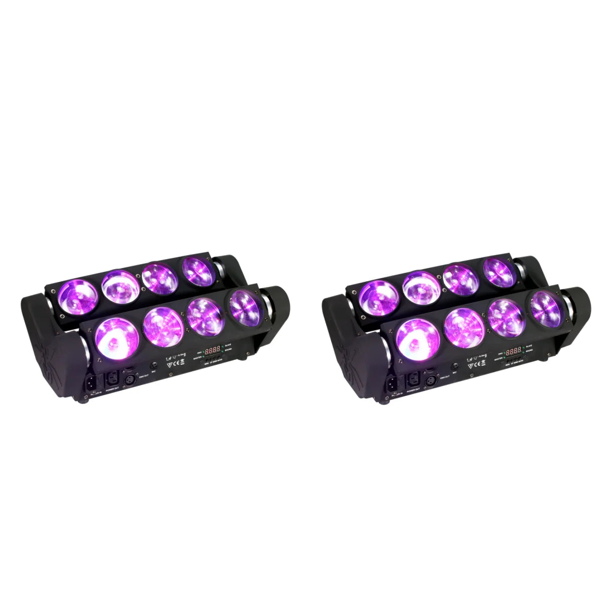 2PCS 8x15W 4in1 RGBW Beam Moving Head Wash DJ Bar Strobe Stage Effects Led Spider Light