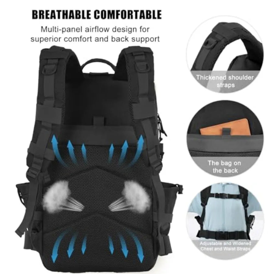 Military Tactical Backpack MOLLE Army Assault Pack Water Resistant