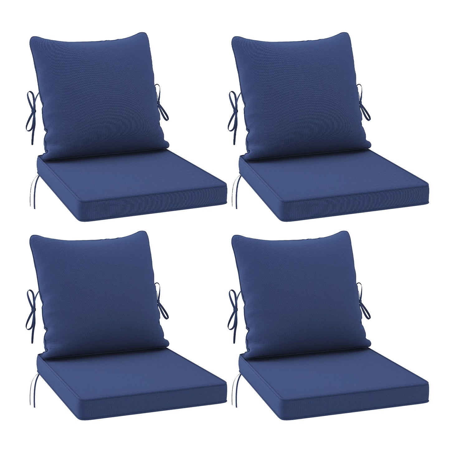 Outdoor Chair Cushions Set of 2, 24"× 24" Outdoor Sofa Replacement Cushions with Removable Cover for Patio Furniture
