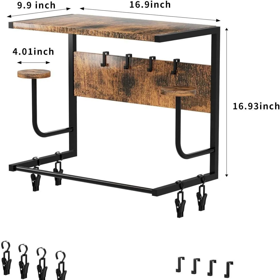 Motorcycle Helmet Holder, Wall-Mounted Rack With 4 Glove Chips & Hooks, Bike Helmets Storage Organizer For Helmets Gear Clothes