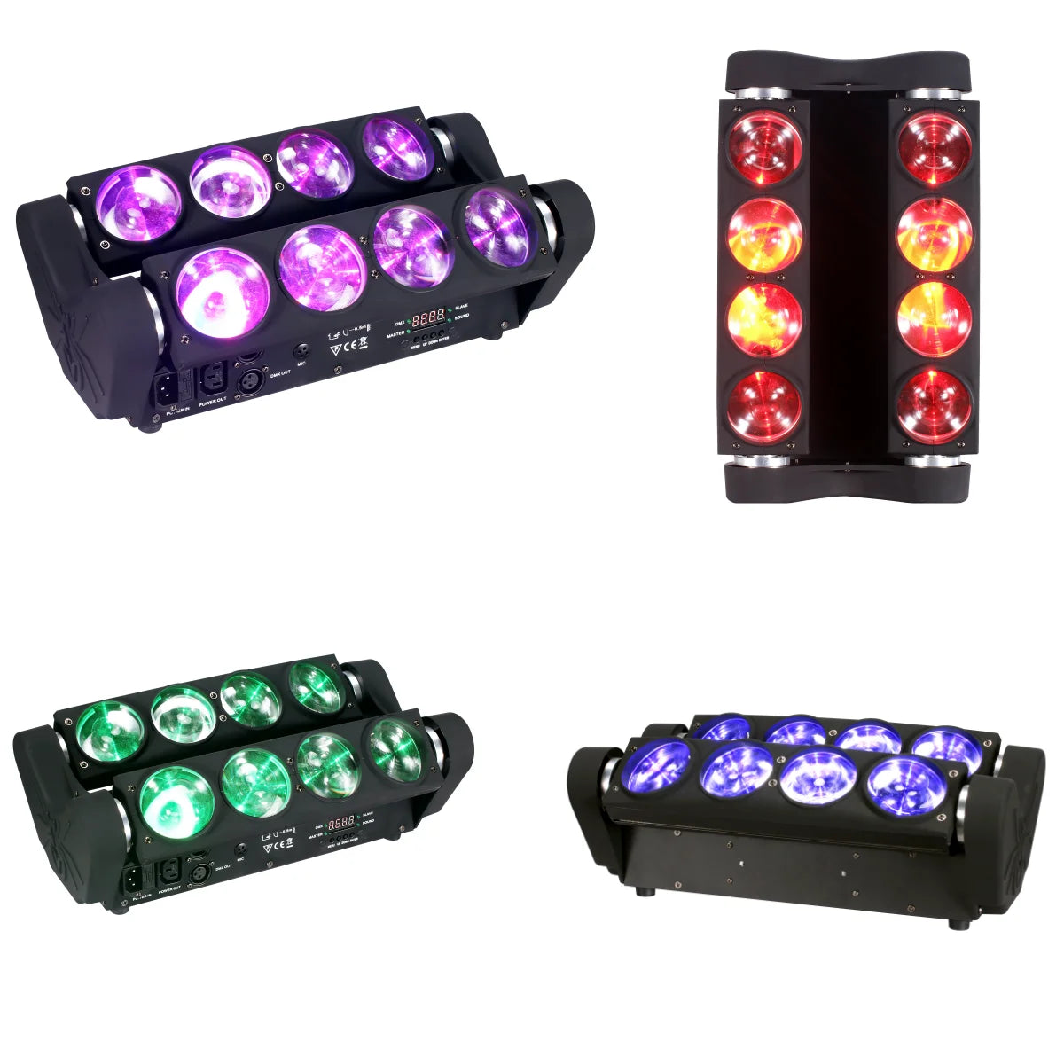 2PCS 8x15W 4in1 RGBW Beam Moving Head Wash DJ Bar Strobe Stage Effects Led Spider Light