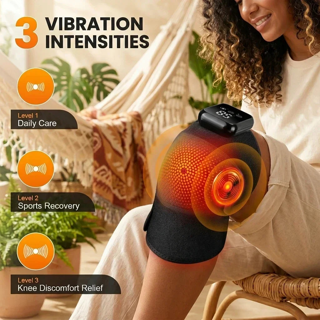 Electric Knee Heating Massager Brace Large Area Wrap Knee Support Strap Hot Compress Braces Pads Knee Sports Massage Protector